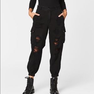 Carmar Demin: Black Baggy Grinded Cargo Pant